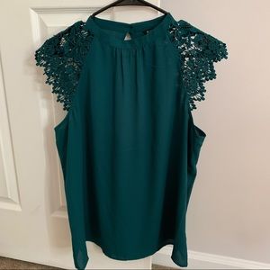 Express Emerald Green Blouse Top